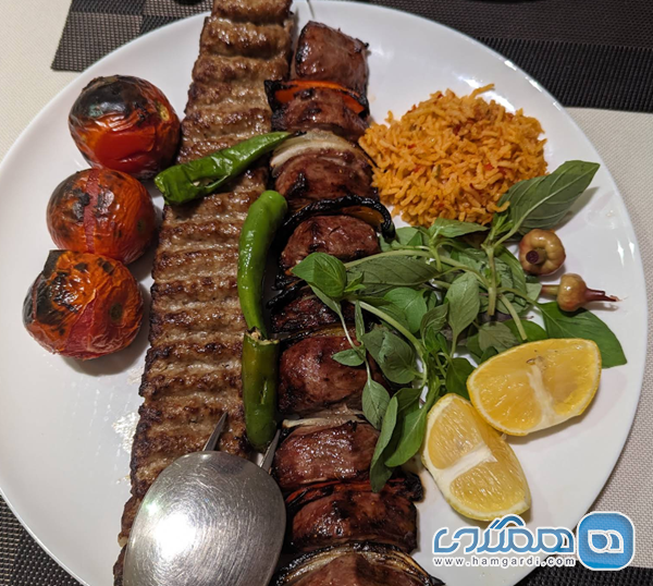 منوی کباب های رستوران یاس