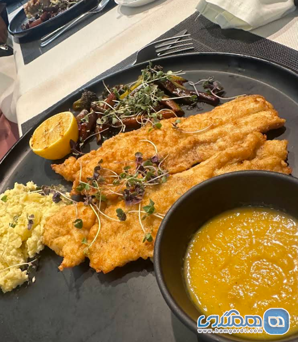 منوی متنوعی از غذاهای فرنگی و دریایی