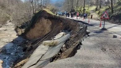 رانش زمین دقایقی قبل در آزادراه تهران _ پردیس+ فیلم