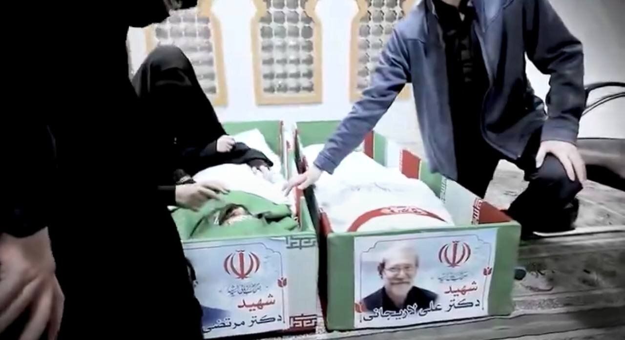 این تصاویر برای همه مناسب نیست! / تصاویری از پیکر شهید لاریجانی و فرزندش منتشر شد
