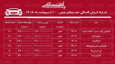 شرایط جدید فروش اقساطی خودروهای چینی در بازار / لاماری، فونیکس ، لوکانو و فیدلیتی با اقساط ۵ ساله + جدول
