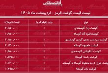 لیست قیمت گوشت امروز ۱۸ اردیبهشت ۱۴۰۵ / ران گوساله و گوسفندی کیلویی چند شد؟ + جدول