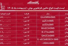 قیمت جدید انواع ماشین ظرفشویی بوش در بازار / قیمت مدل‌های پرفروش ماشین‌ ظرفشویی بوش چند شد؟ + جدول اردیبهشت ماه ۱۴۰۵