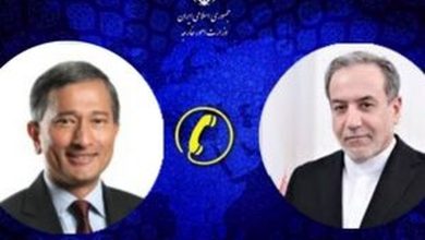 تماس تلفنی وزیر خارجه سنگاپور و عراقچی