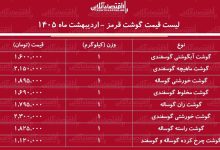لیست قیمت گوشت قرمز امروز ۲۲ اردیبهشت ۱۴۰۵ / گوشت خورشتی گوساله و گوسفندی چند شد؟ + جدول