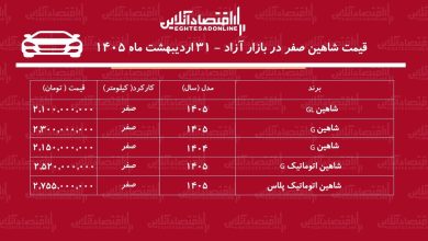 ریزش سنگین قیمت شاهین در بازار / شاهین ارزان شد + جدول ریزش سنگین قیمت شاهین در بازار / شاهین ارزان شد + جدول