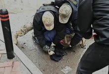 لحظه بازداشت جاسوس اوکراینی در مسکو + فیلم