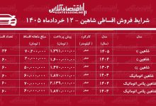 شرایط جدید فروش اقساطی شاهین در بازار / با اقساط ۵ ساله شاهین بخرید + جدول خردادماه ۱۴۰۵