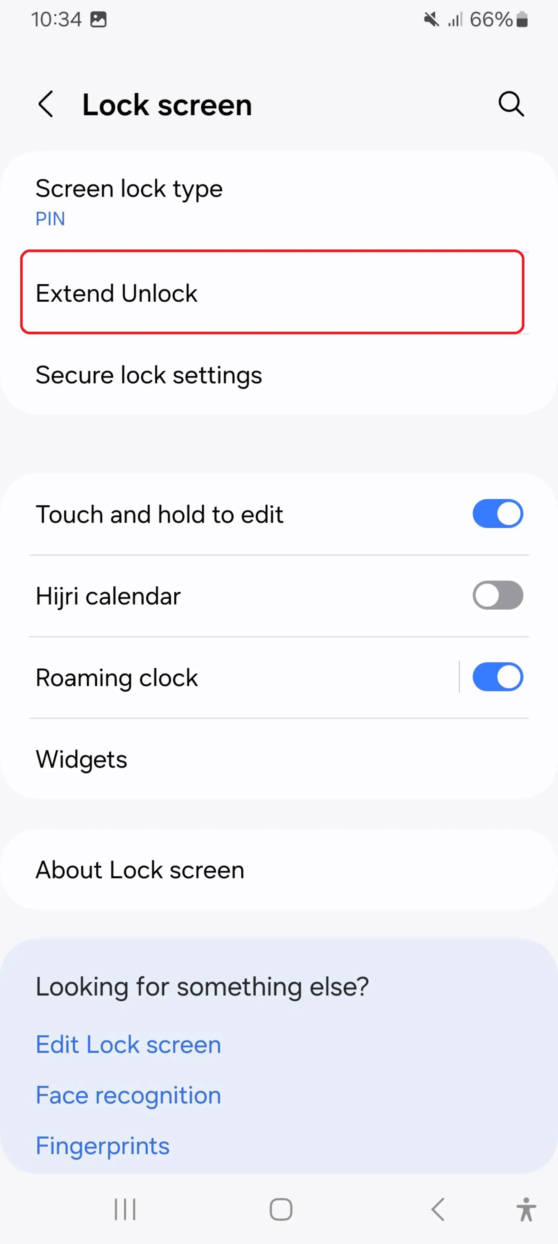 روش های حل مشکل فراموش كردن رمز گوشی سامسونگ فعال کردن قابلیت Extend Unlock در گوشی سامسونگ مرحله ۲
