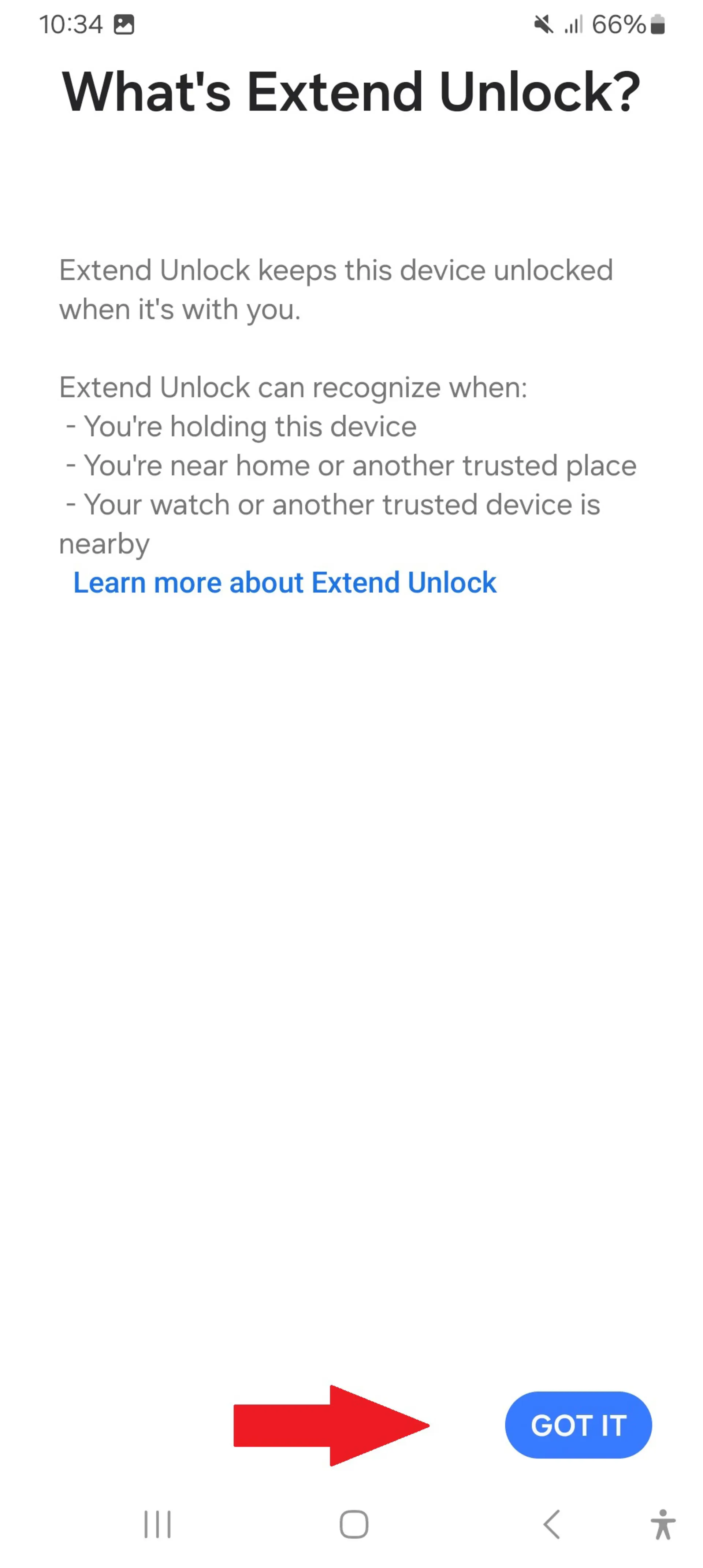 روش های حل مشکل فراموش كردن رمز گوشی سامسونگ فعال کردن قابلیت Extend Unlock در گوشی سامسونگ مرحله ۳