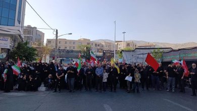 تشییع پیکر داماد شهید رهبر بر دوش شاگردان و اهالی منطقه کن تهران