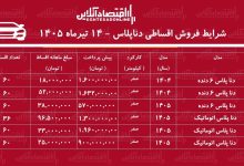 شرایط جدید فروش اقساطی دناپلاس در بازار/ با ۵۷۰ میلیون تومان دنا بخرید+ جدول تیرماه ۱۴۰۵