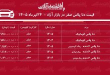 افزایش ناگهانی قیمت دنا/ فرمان بازار به سمت گرانی چرخید+ جدول تیرماه ۱۴۰۵