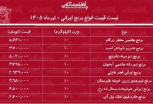 قیمت جدید انواع برنج ایرانی ۳۱ تیر ۱۴۰۵