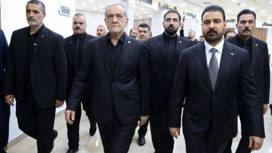 روبوسی پزشکیان و نخست‌وزیر عراق در دیدار رسمی تهران + فیلم